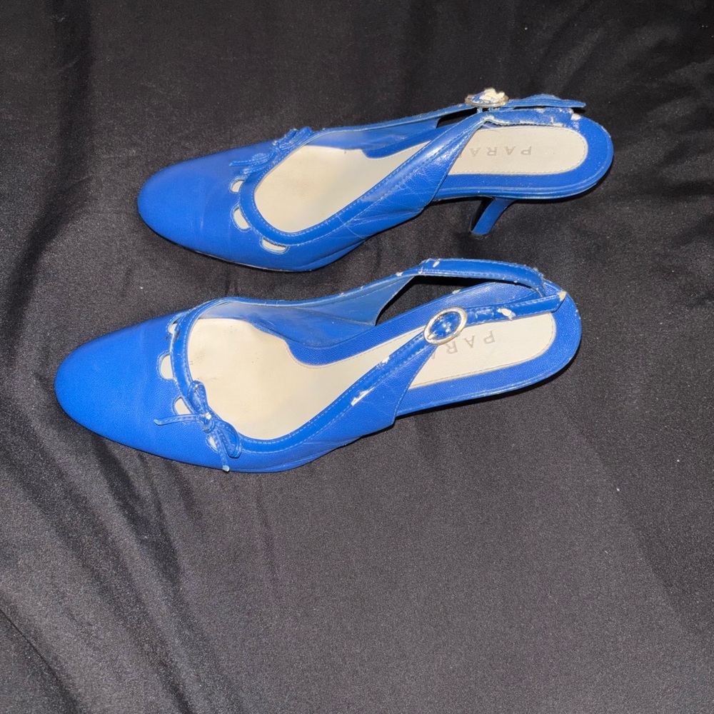 Parade Blue Slingback Heels